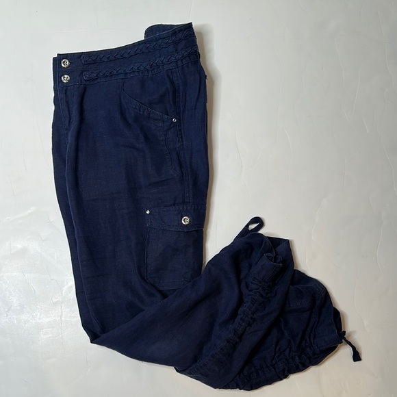Linen adjustable pants with rhinestone details - Picture 9 of 15